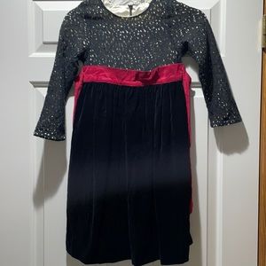 Crush velvet and lace fancy dress. Size 7